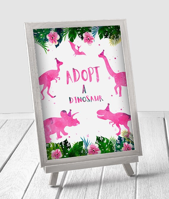 Adopt a Dinosaur party printable sign Il_570xn