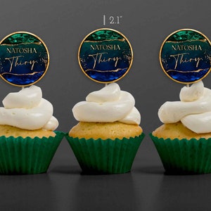 Emerald Green Royal Blue Gold Birthday Party Kit Decorations for Her or