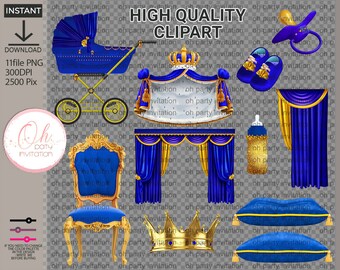 Baby Shower Prince Stroller clipart African American Prince Baby Boy Dark Royal Crown King Clipart Instant Download