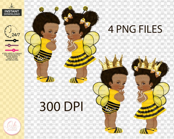Baby Bee Retro Girl Boy Yellow prince and queen bee Wings Ruffle Pants Crown Bumble beeGender Reveal Baby Shower png files Instant Download Il_570xn