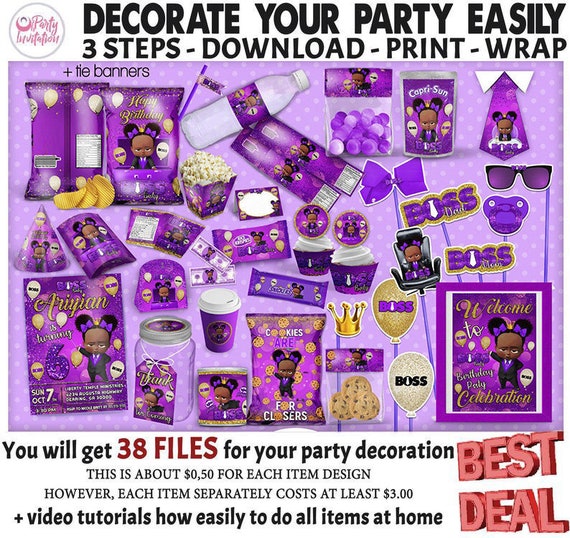 New The Boss Girl Party Supplies Print By Yourself Personalized