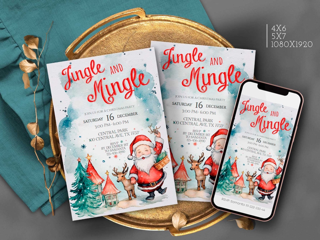 Kids Christmas Party Invitation Christmas Party Invitation - Etsy