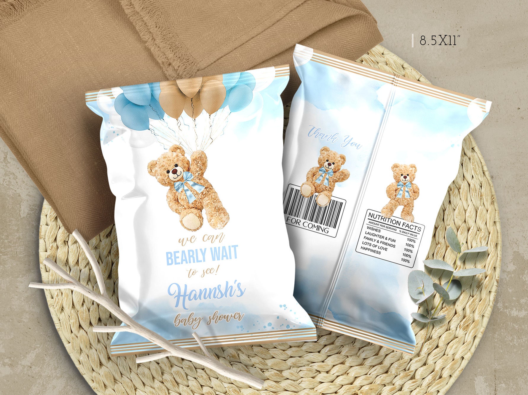 We Can Bearly Wait Baby Shower Bundle, Teddy Bear Boy Baby Shower Party ...