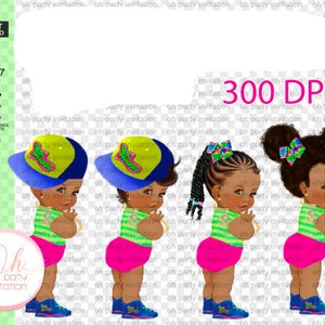 90s Hip Hop Baby princess Pink Blue Yellow Stripes Cap Pufs Afro Sneakers Fresh png logo Baby girl clipart png files instant Download