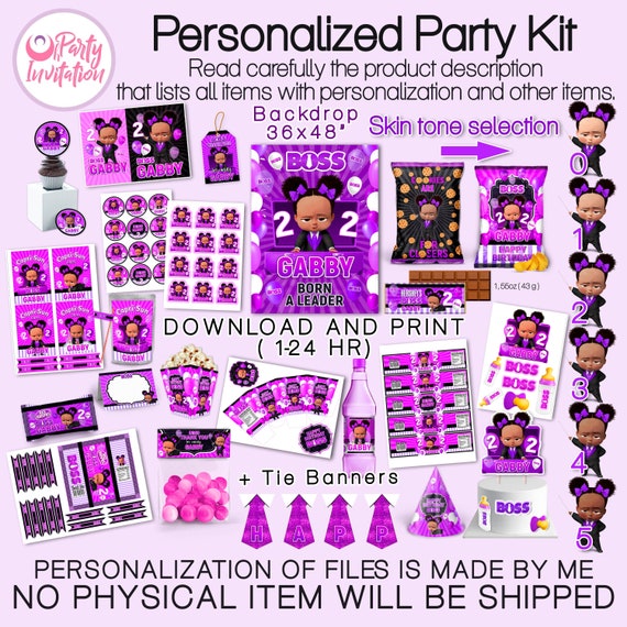 African Girl Boss Purple Party Decorations African American Party