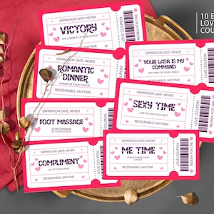Love Coupons Book for Her for Him, Editable Valentines Day Coupon, Gift for him, Husband Gift Love Coupons Digital, Love Vouchers CORJL