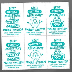 Best Dental Assistant in the Molar System, Happy Dental Assistants Recognition Week Printable Tags, Funny Gift Dental Assistant Appreciation