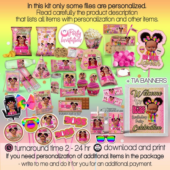 Decorations Party Supplies 12 Personalized African American Boss