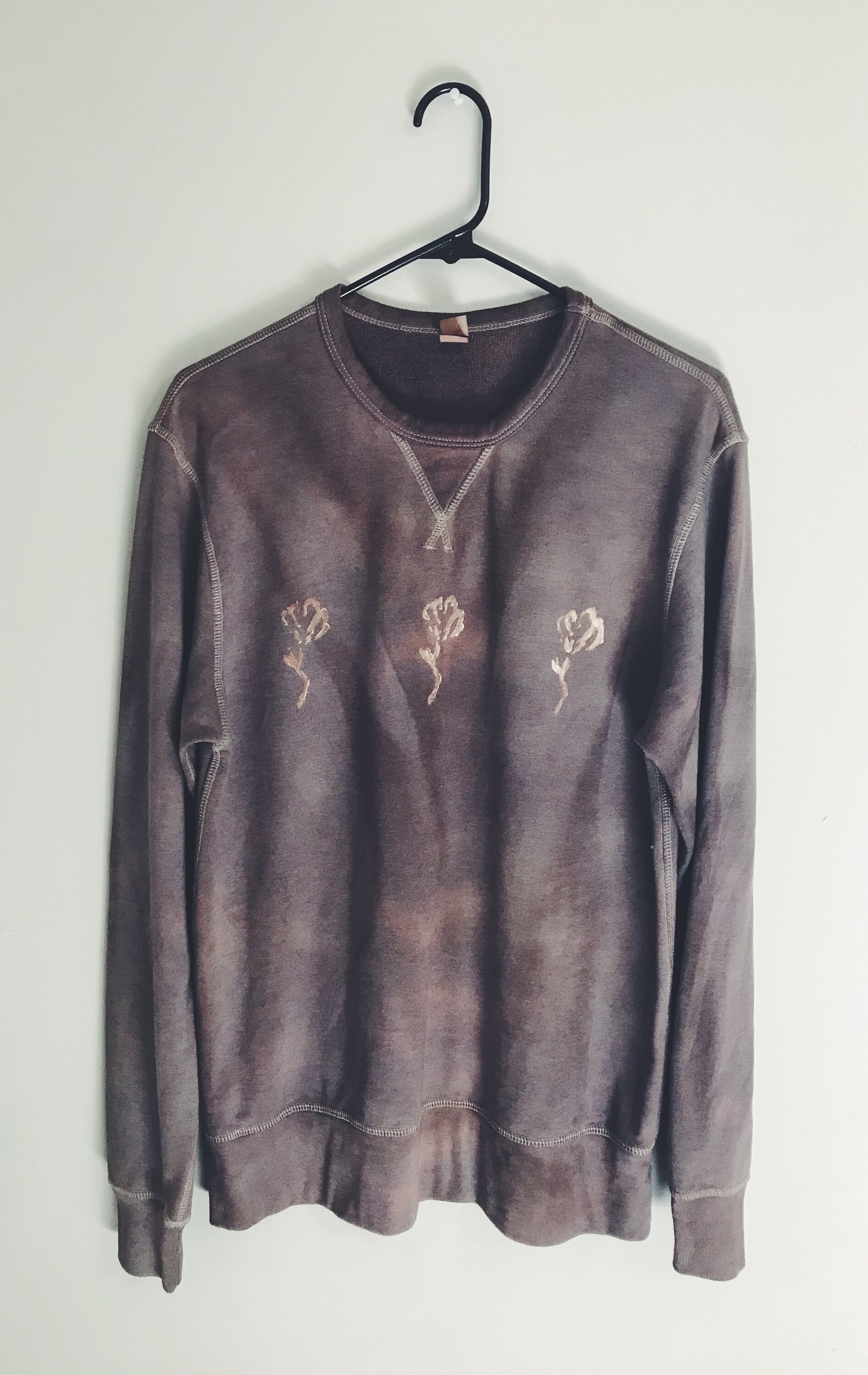 3 Flowers Dye Sweatshirt Etsy