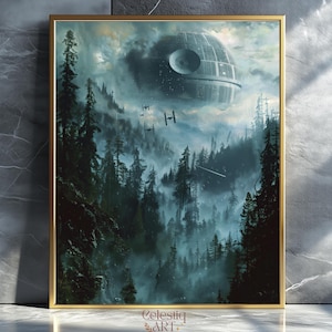 Star Endor Canvas Wall Art Print, Legendary Movie Art, Wars Lover, Endor Canvas or Poster Wall Art, Large Canvas Gift for Fans Printable Art
