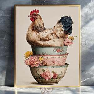 Chicken art print, chicken watercolor, chicken painting, chicken wall art, chicken art, chicken print, chicken picture, chicken gift