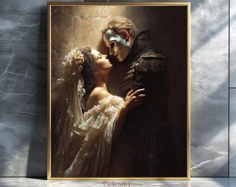 Gothic Romance Art Print: Dark Passion Couple (Digital Download)