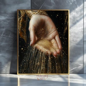 Celestial Hand Stars Print: Witchy Ethereal Art (Digital Download) image 1