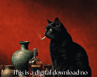 black cat with cigarette Cat With Hat And Ciggarette Cigarette Meme The Overall Mood Is Mysterious And Slightly Humorous The 1970'sEven Grandma's cat was