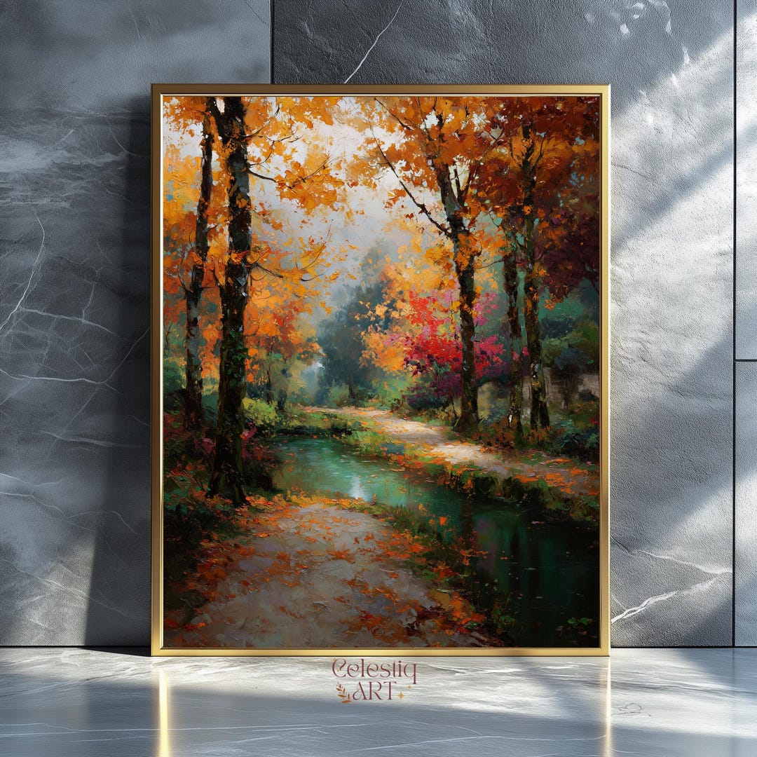 Autumn River Landscape Print, Moody Fall Art (digital Download) - Etsy