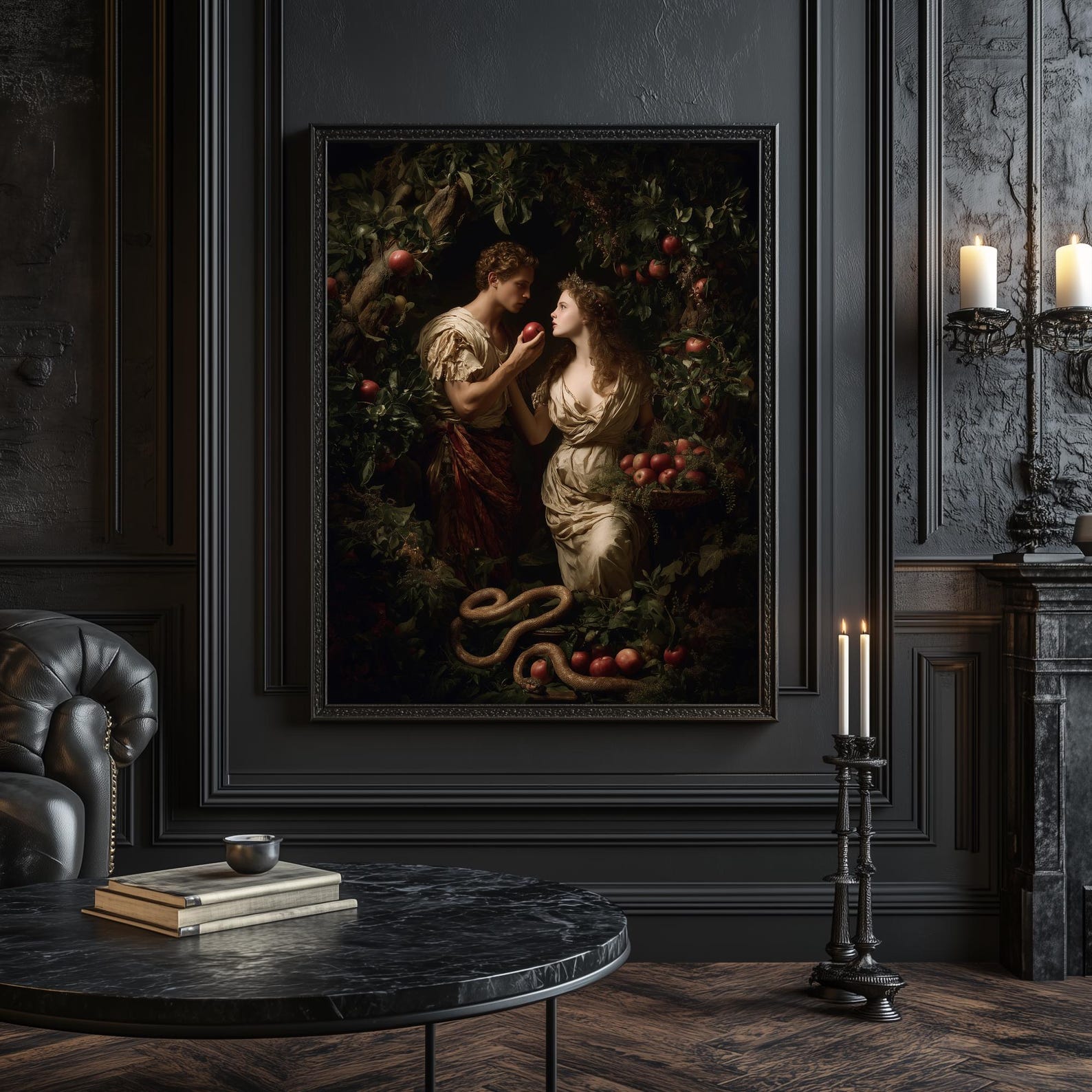Adam and Eve Painting: Garden of Eden Biblical Art Digital Download - Etsy