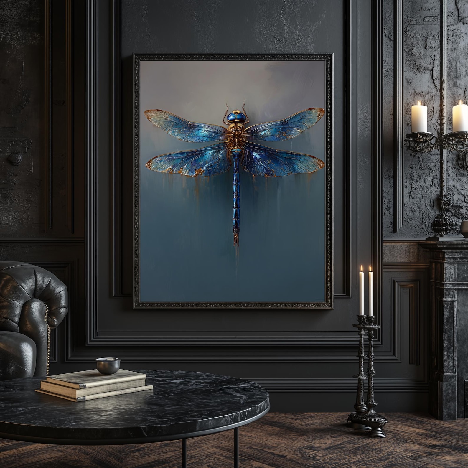 Blue Dragonfly Art Print: Vintage Insect Illustration Digital Download ...