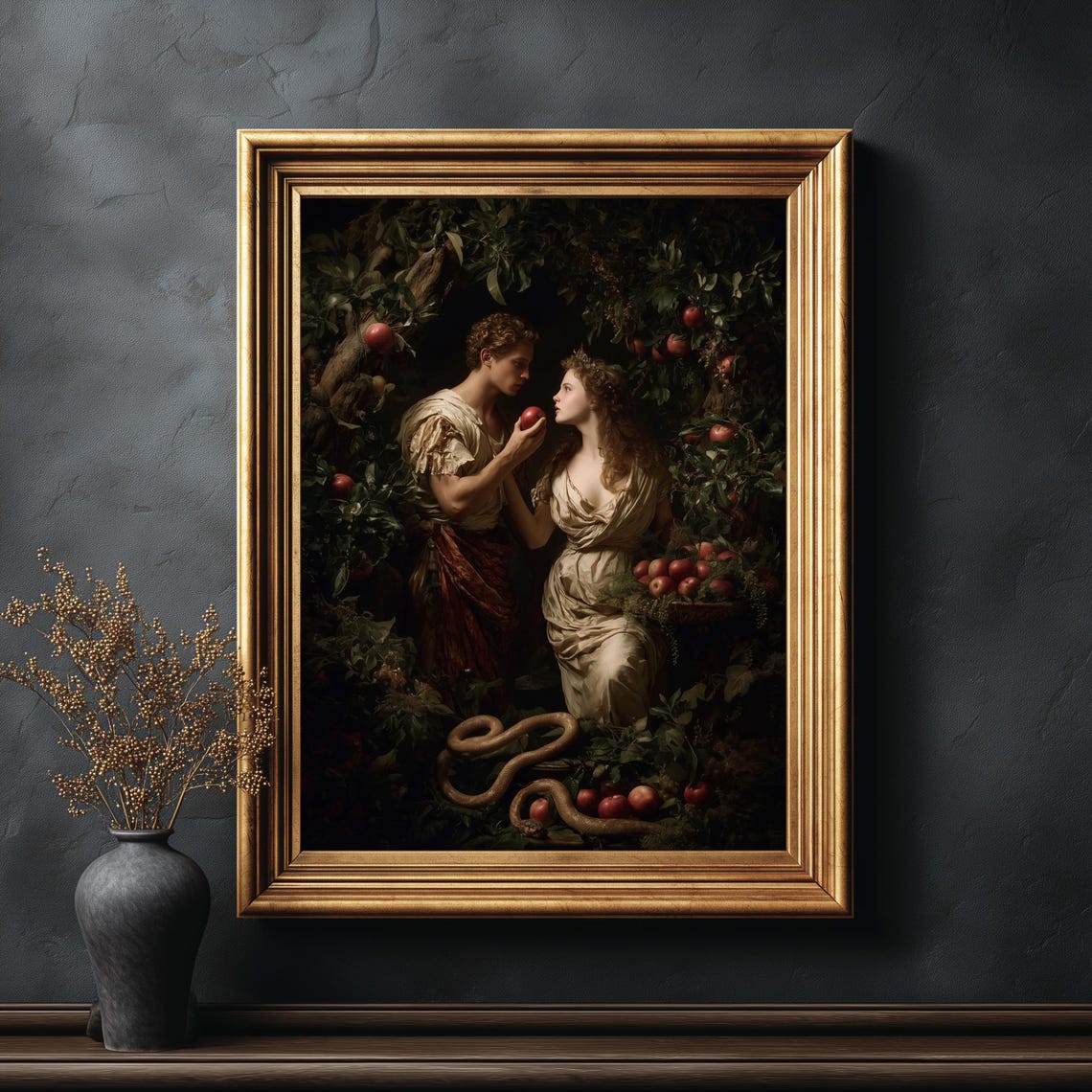 Adam and Eve Painting: Garden of Eden Biblical Art Digital Download - Etsy