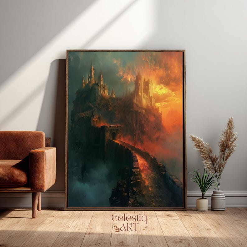Gothic Dracula Castle Art Print, Dark Academia Cathedral (digital ...