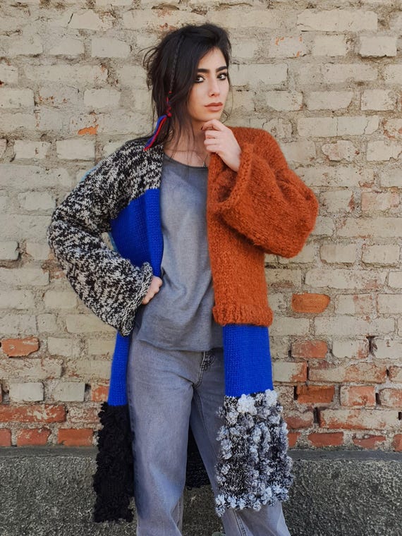 AURORA - Long Hand-Knit Unique Wool Coat