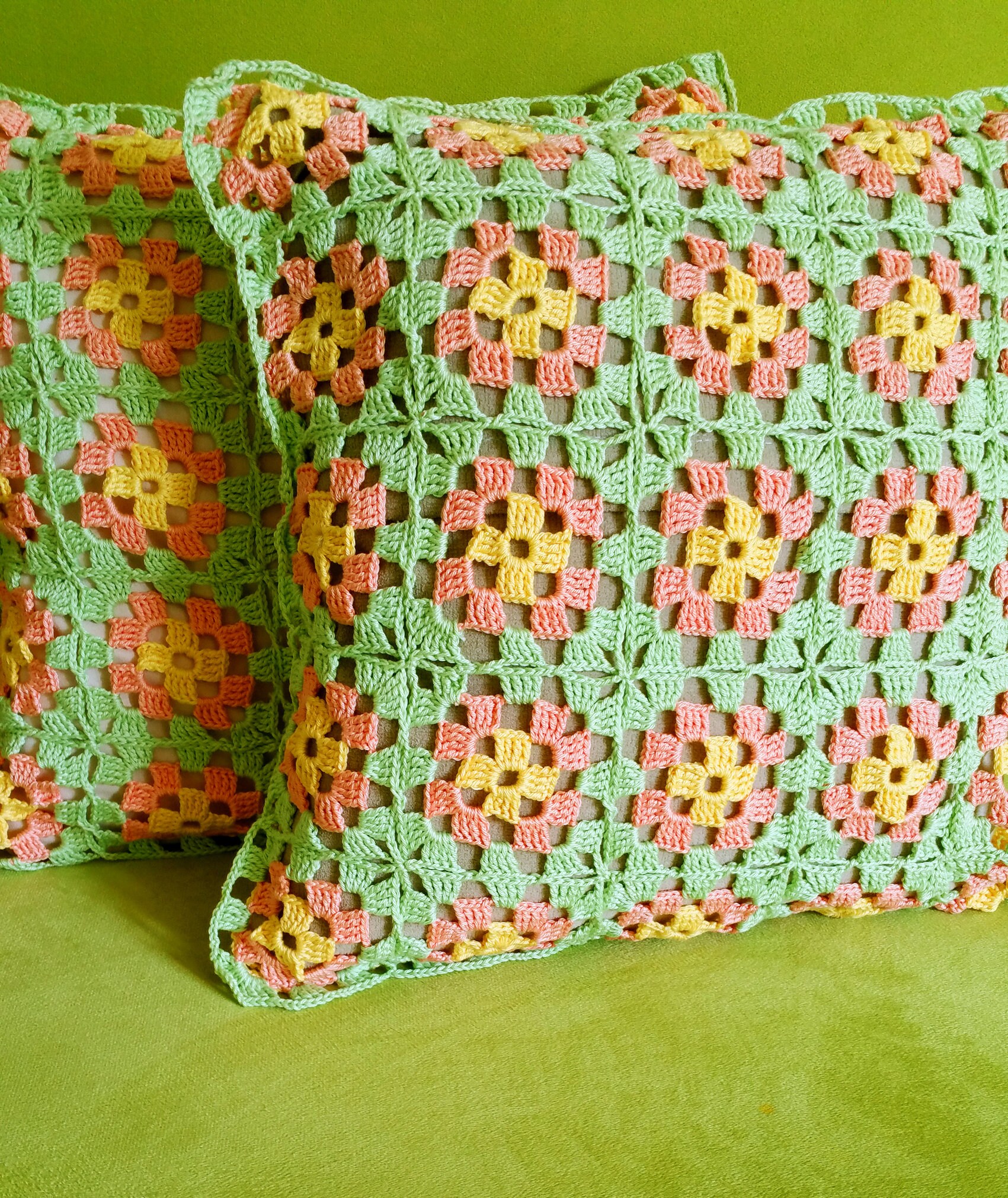 100 Handmade Floral Cushion Crochet Pillow Case Crochet Etsy