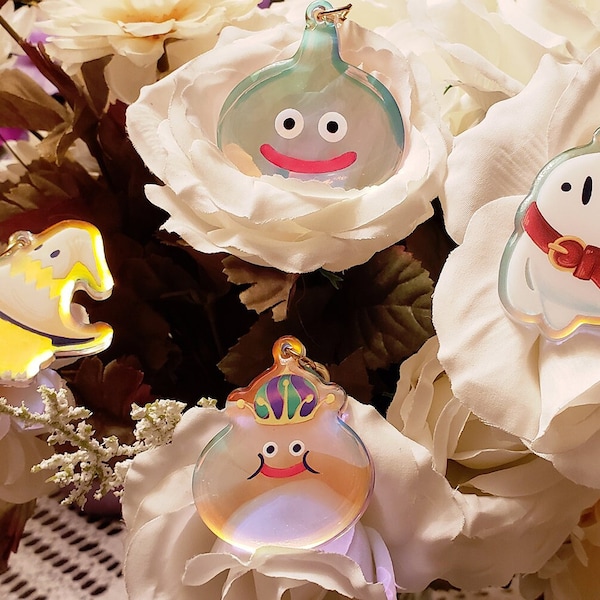 Llavero acrílico con espejo de slime brillante y amigos de Dragon Quest Warrior