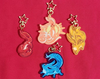 Final Fantasy XIV Carbuncle Colored Acrylic Charms