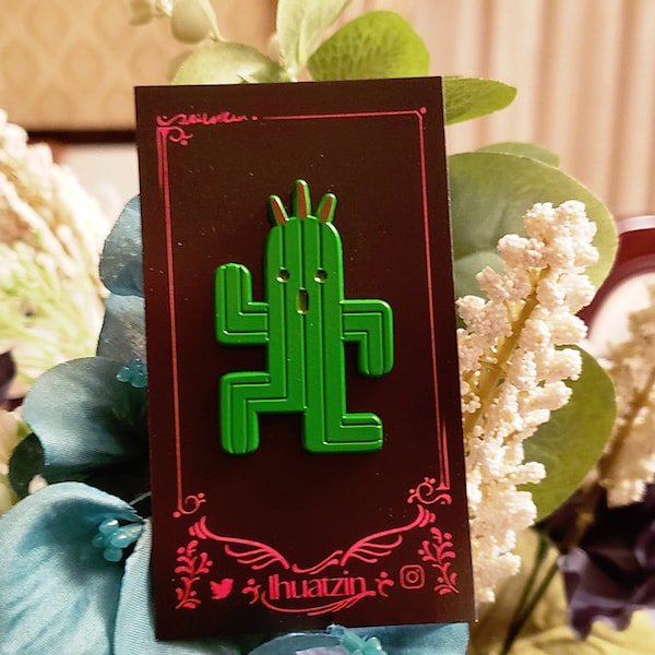 Final Fantasy XIV El Sabotender/Cactuar Pin de esmalte teñido
