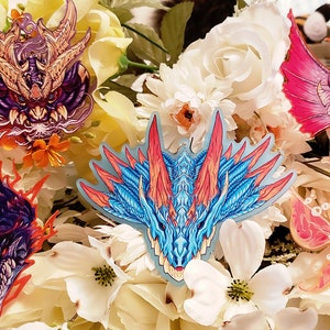 Monster Hunter Frosted Acrylic + Wooden Charm Keychains