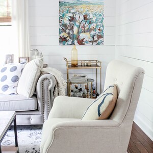 Art Print,Farmhouse wall art print, Cotton Field Print, Wall art, Cotton field painting, Farmhouse Decor, Rustic painting, gift for her image 2