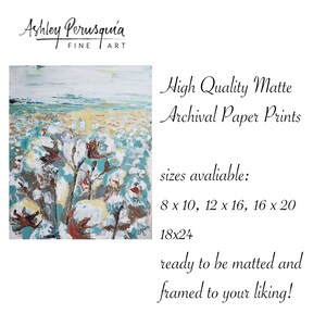 Art Print,Farmhouse wall art print, Cotton Field Print, Wall art, Cotton field painting, Farmhouse Decor, Rustic painting, gift for her image 4