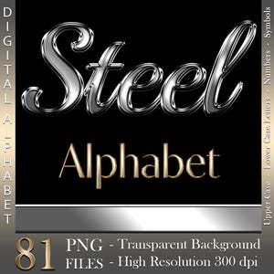 Argent liquide chromé, alphabet numérique, lettres et chiffres de luxe, feuille d'argent, acier métallique, PNG, téléchargement immédiat