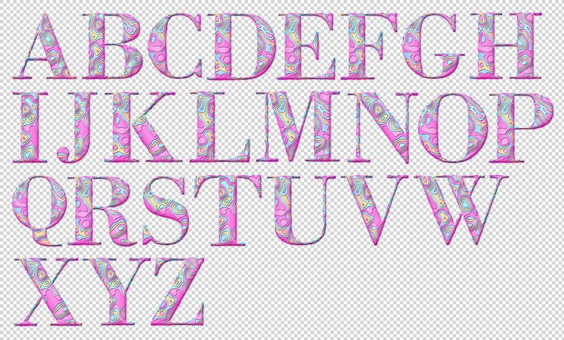 Pastel Cutout Alphabet Clip Art Colorful Letters Numbers - Etsy