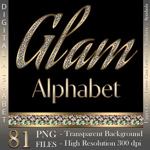 Diamanten in gold, Digitales Alphabet, Glam gold Clipart, Diamant Buchstaben, Sparkle Buchstabe, Zahlen, PNG Dateien, digitaler Download