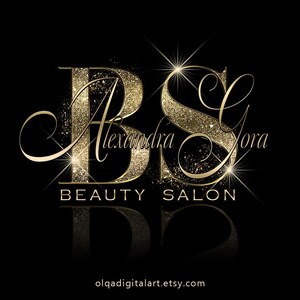 Gold Logo, Beauty Logo, Glitter Logo, Sparkle Logo, Luxury Logo, Makeup Logo, Hair Logo, Boutique Logo, Nails Logo, Lash Logo