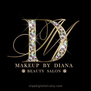 Diamant-Logo Gold, Beauty-Logo, Logo Kosmetik, Sparkle-Logo, Luxus-Logo, Makeup-Logo, Haar-Logo, Boutique-Logo, Nagel-Logo, Lash-Logo
