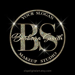 Gold Logo, Beauty Logo, Beige in Gold, Glitter Logo, Sparkle Logo, Luxury Logo, Makeup Logo, Hair Logo, Boutique Logo, Nails Logo, Lash Logo