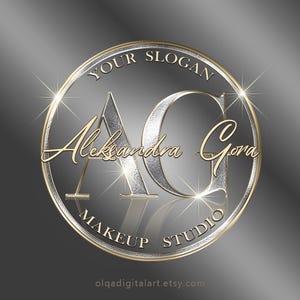 Logo Gold and Silver, Beauty Logo, Logo Cosmetics, Sparkle Logo, Luxury Logo, Makeup Logo, Hair Logo, Boutique Logo, Nails Logo, Lash Logo