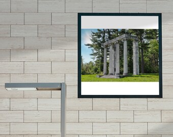 Columna Photo Print, Decoración de oficina, Decoración del hogar, Regalo de inauguración de la casa, Nueva Jersey, Regalo de vacaciones, Princeton, Battlefield Park, Pilares, Paisaje