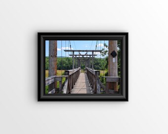 Bridge Art Print, Decoración del hogar, Decoración de oficina, Regalo de inauguración de la casa, Regalo de jubilación, Adventurecore, Estética del senderismo, Naturecore, Colgante de pared