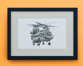 Helicopter Print | Aircraft Print | CH47 Chinook | Pilot Gift | Kids Room Wall Art | Printable Airplane | INSTANT DOWNLOAD | Man Cave Art