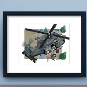UH60, Medevac, HH60, Army Helicopter Print, Blackhawk, Transportation Art, Helicopter Decor, Pilot Gift, man cave art, Big Boys Wall Art