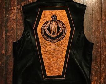 Pumpkin Coffin Back Patch