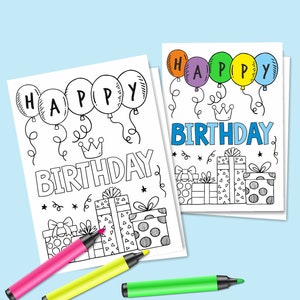 Digitale Geburtstagsfarbkarte, alles Gute zum Geburtstag, Grußkarte, Grußkarte, Ballons, alles Gute zum Geburtstag