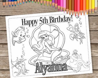 Maison Cartes De Voeux Papeterie La Petite Sirene Ariel Carte D Anniversaire Personnalise A5 Grand Tout Nom Age