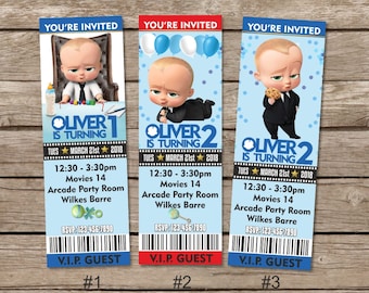 Boss Baby Birthday Invitations, Baby Boss Ticket Invitations, Boss Baby Ticket Birthday Invites, Boss Baby Party