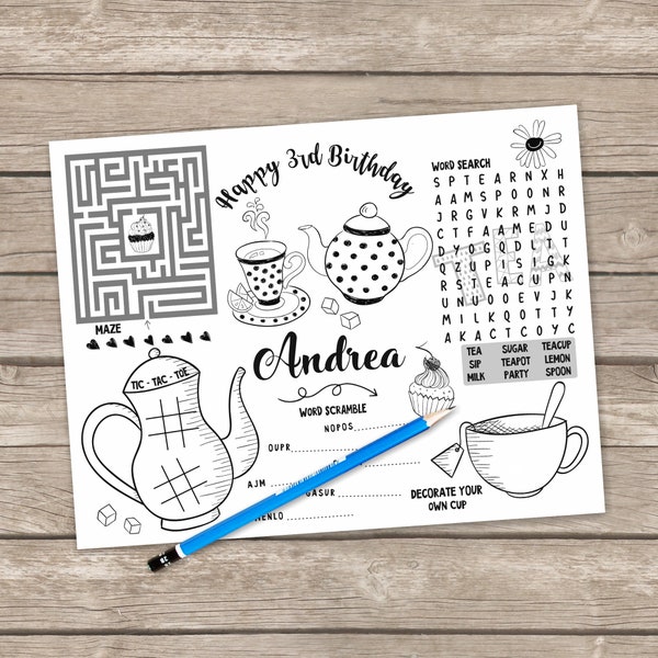 Tea Party Placemat Etsy