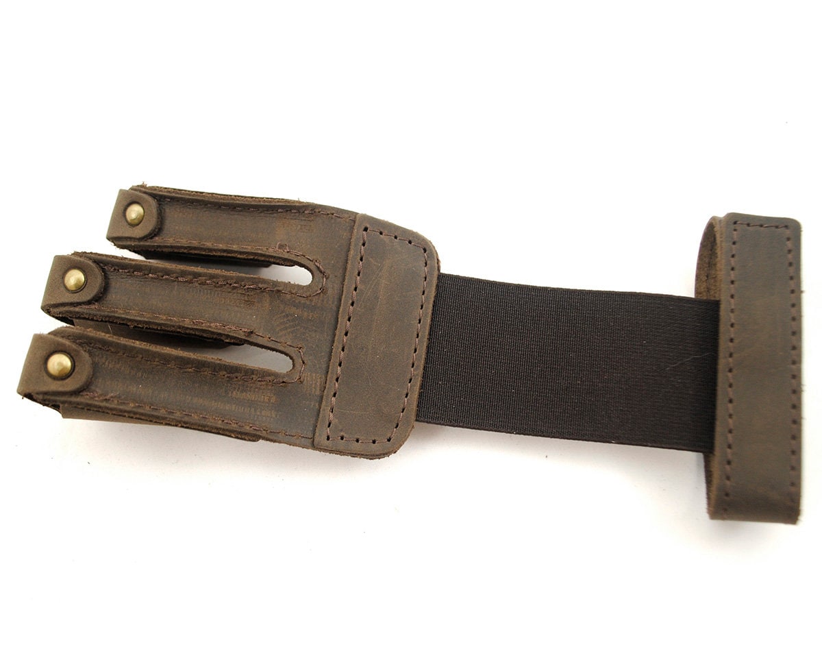 Leather archery shooting glove hookandloop fastener Etsy