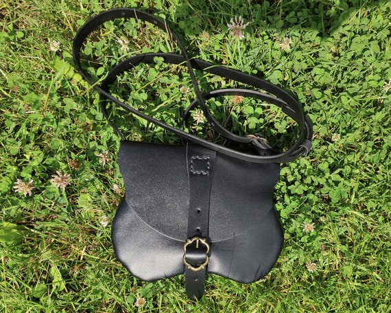Medieval kidney shaped Leather Shoulder Bag Etsy New Zealand