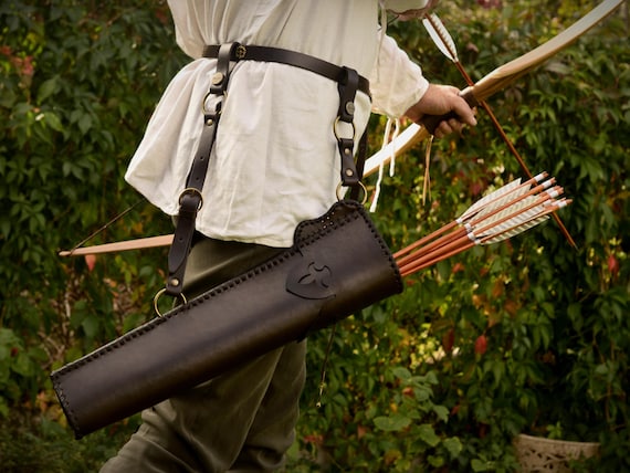 QUIVER medievale in pelle ARCHERY in pelle / faretra laterale / faretra per f QUIVER medievale in pelle ARCHERY in pelle / faretra laterale / faretra per f